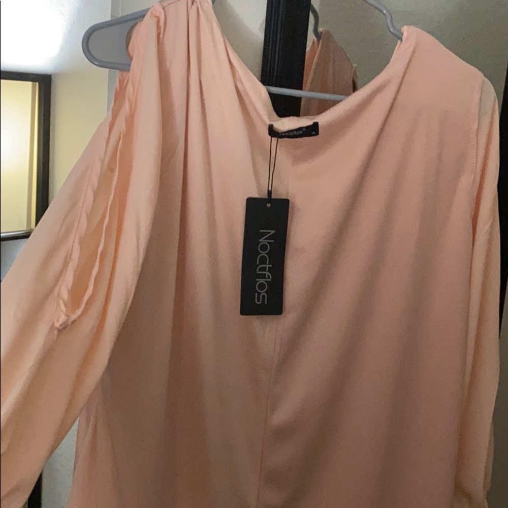 Pink open sleeve chiffon dress new